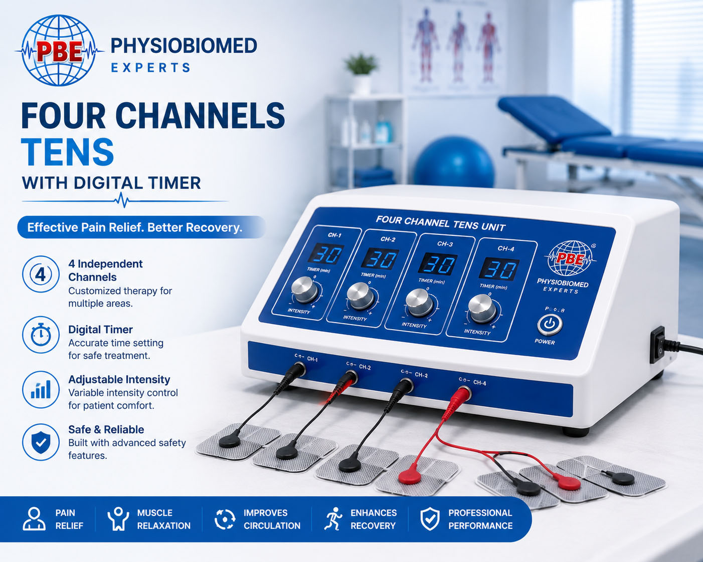 Four Channels TENS with Digital Timer